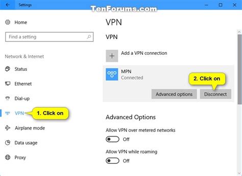 how to disconnect from vpn on pc